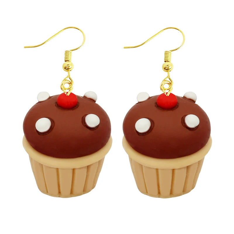 Food Drop Earrings Hamburger Pizza Chicken Leg Candy Bottle Resin