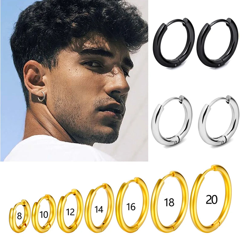 Stainless Steel Gold Hoop Earrings