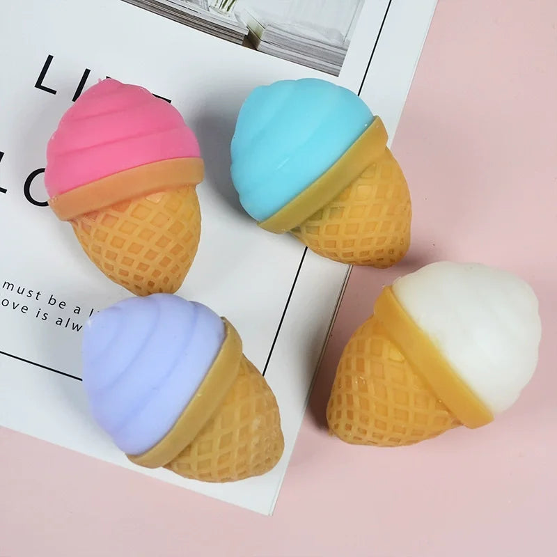 Stress Relief Ice Cream Squeeze Toy | Soft Fidget Ball for Anxiety additional angle