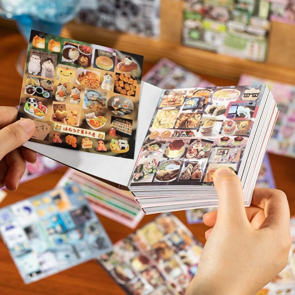 Yuxian Square Edge-Cut Sticker Book | Japanese Vintage Journal and K-pop Sticker Coll alternate view