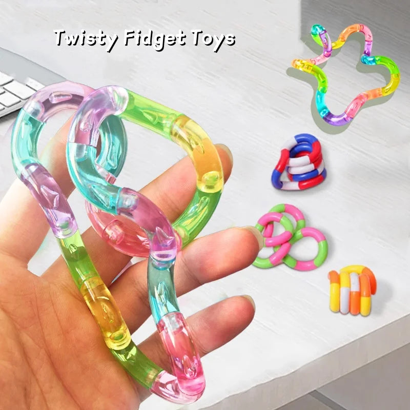 Deformable Rope Fidget Toy | Rainbow Stress Relief Sensory Toy alternate view