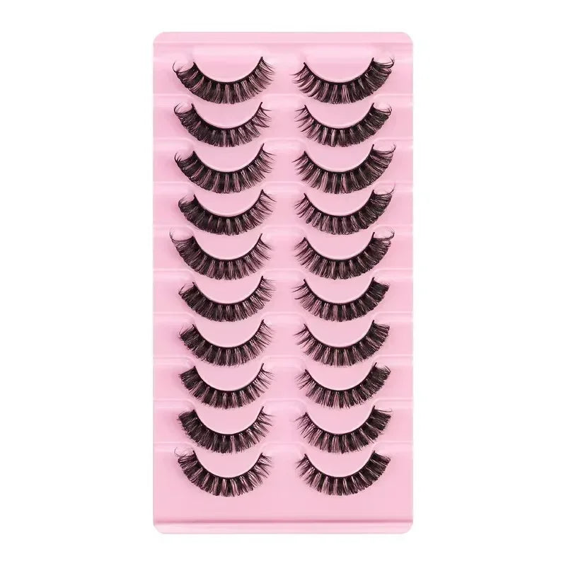 10Pairs 3D Mink Lashes Russian Strip Lash Dramatic False Eyelashes Faux Cils Makeup Fake detail view