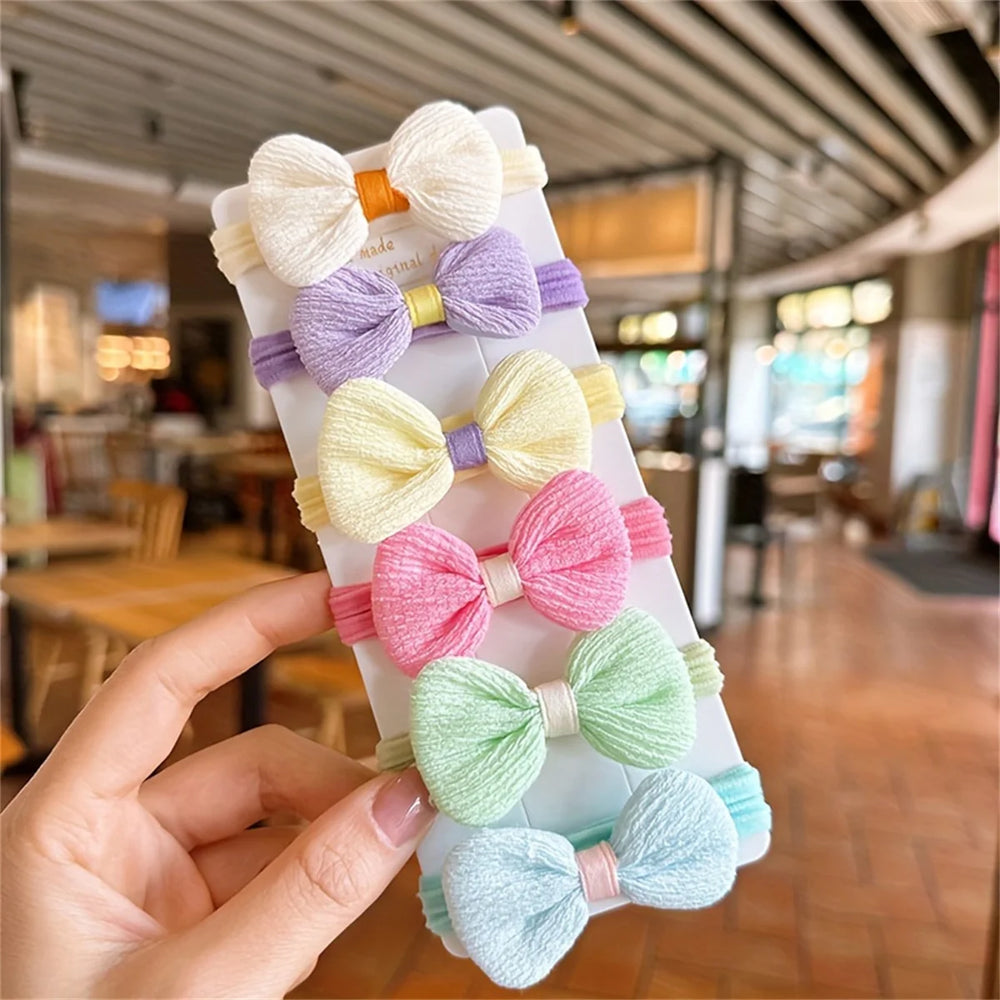 6/12PCS New Cut Hair Ties Princess Sweet Flower Bow Girls Women Elastic Hair Bands Ha alternate view