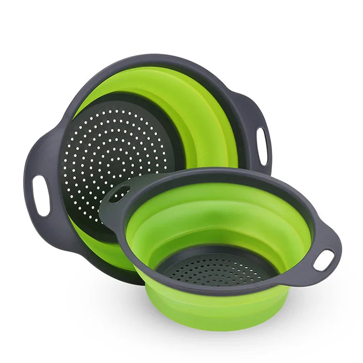 Silicone Vegetable and Fruit Cleaning and Drainage Basket Cleaning Basket 1PCS Folding W detail view
