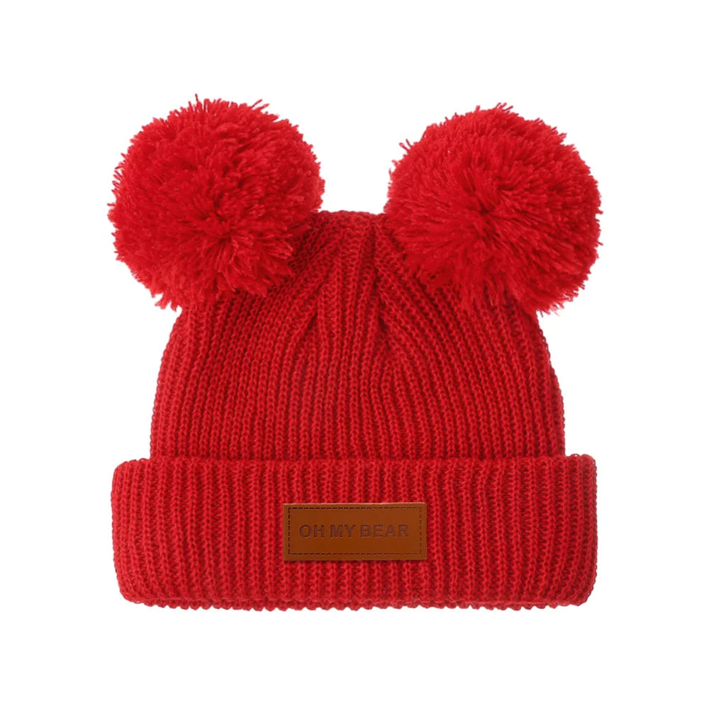Solid Knit Baby Beanie | Unisex Infant Hat for Fall and Winter close-up view