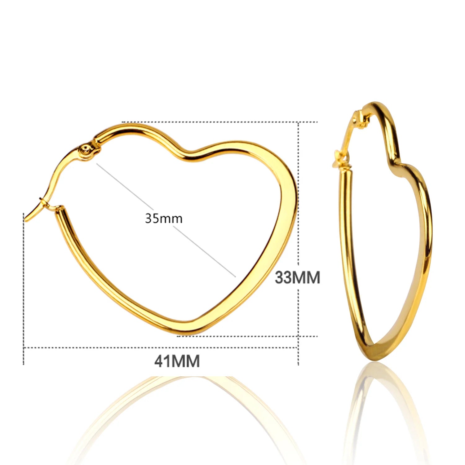 LUXUSTEEL Stainless Steel Hoop Earrings | Simple Geometric Shapes for Women additional angle