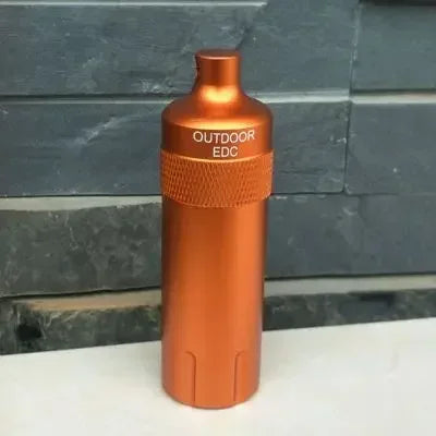 Aluminium Survival Pill Bottle | Waterproof Emergency First Aid Container lifestyle view
