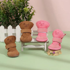 New Pet Snow Boots Cat Dog Plush Cotton Boots Soft Comfortable Washable Spring Winter alternate view