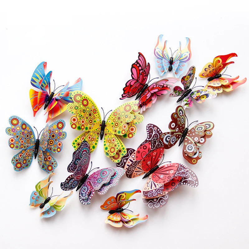 3D Butterfly Wall Stickers | 12/24pcs Magnetic Decor for Refrigerator and Walls additional angle