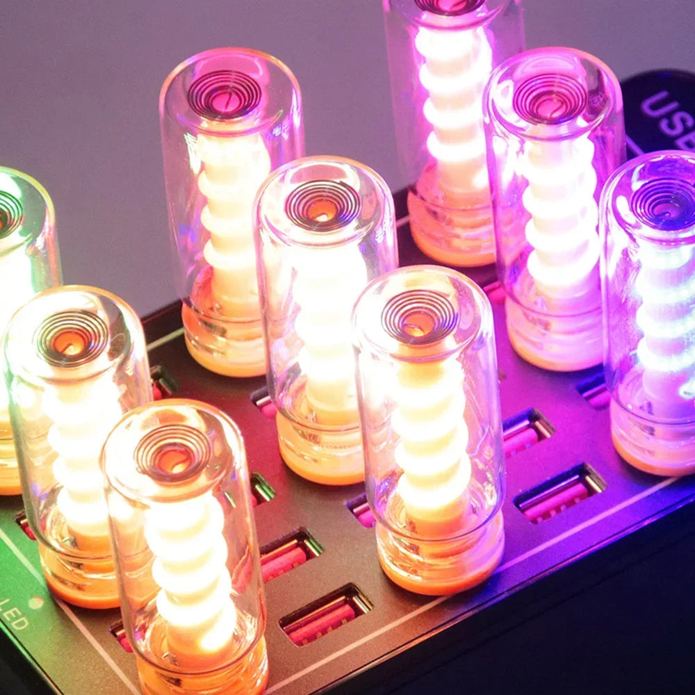 5V USB LED Spiral Filament Touch Dimming Bulb | Retro Night Light Atmosphere Lamp additional angle