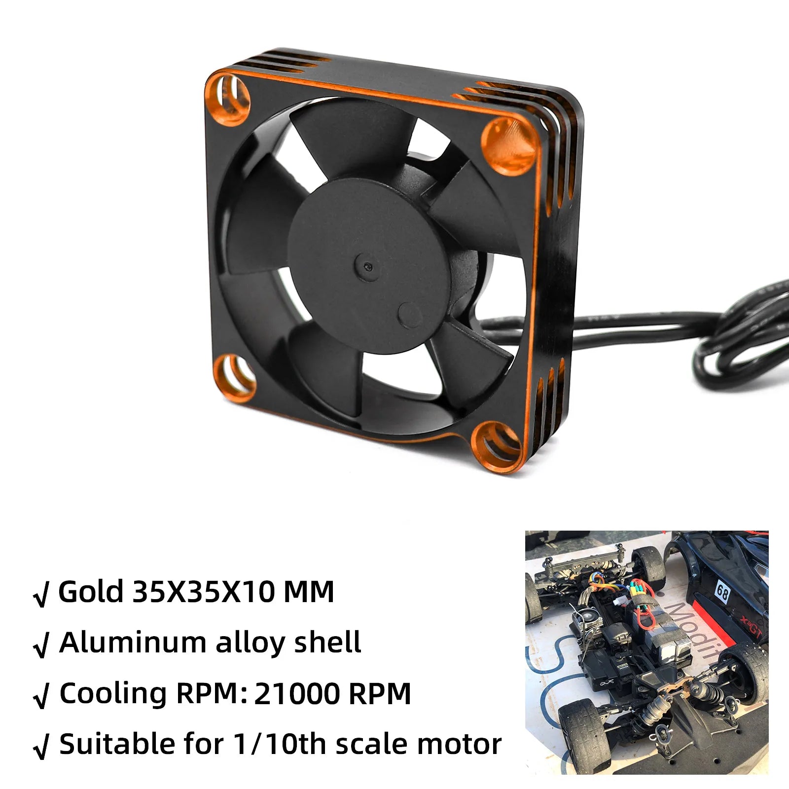 RC 25/30/35/40/50mm Fan 28000 RPM Heat Dissipation Cooling Fan for RC Crawler 1/10 1/ alternate view