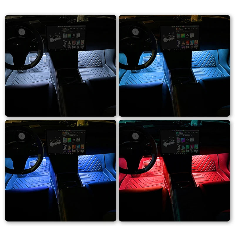 Neon 18 LED Car Interior Ambient Foot Light | USB Auto Atmosphere Decorative Lamp additional angle