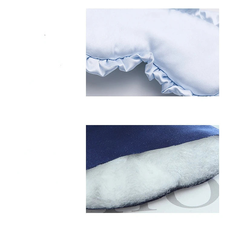 Silk Ruffle Sleep Eye Mask | Soft Blackout Eye Covers for Better Sleep lifestyle view