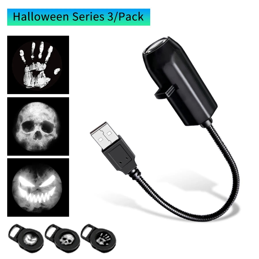 Halloween LED Projection Night Light | Pumpkin Moon Ceiling Lamp with USB lifestyle view
