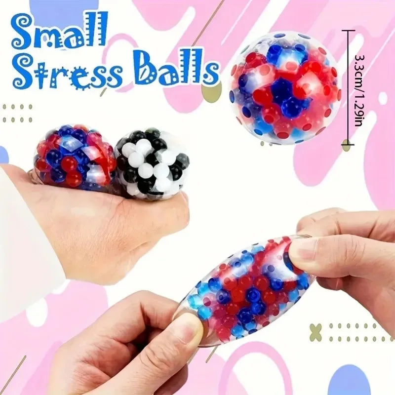 6PCS Mini Squishy Stress Balls Set Rainbow Squeeze Ball EDC Toy Sensory Fidget Toy Du lifestyle view