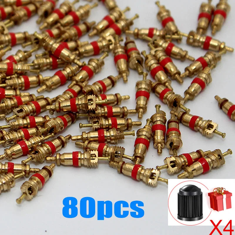 Copper Valve Core Car Motorcycle Bike Tire Valve Core American/US Vacuum Tyre Valve St close-up view