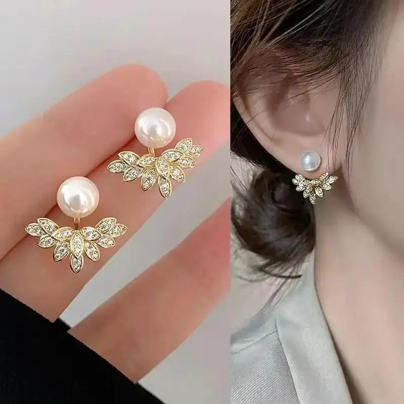 Korean Fashion Seven Star Zircon Earrings | Luxury Crystal Stars Stud Earrings additional angle