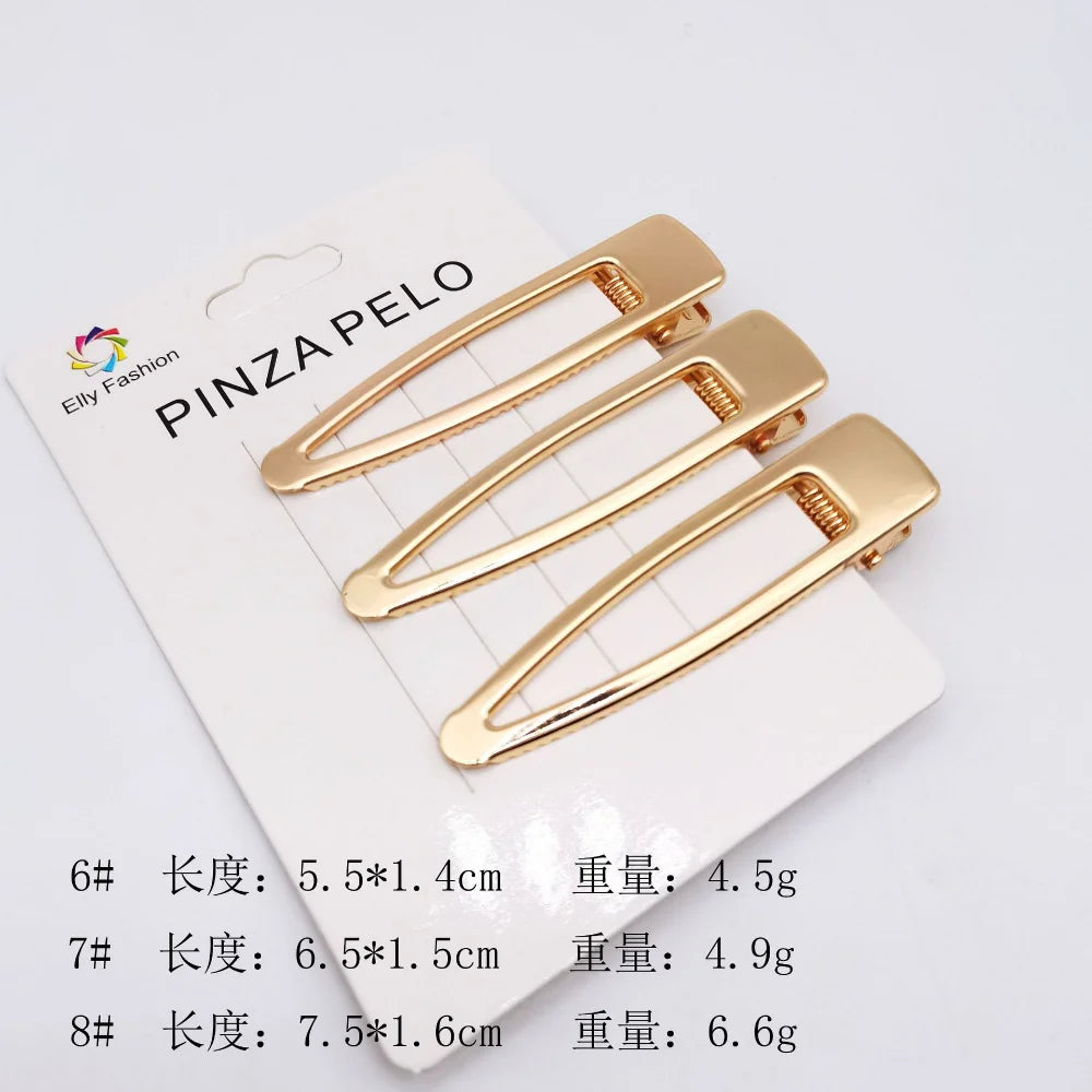 3pcs/set  Elegant Hair Clips Crab Hollowing Out Hairpin Metal Geometric Hair Claw Barrette Women Girls Korean Hair Styling Tools