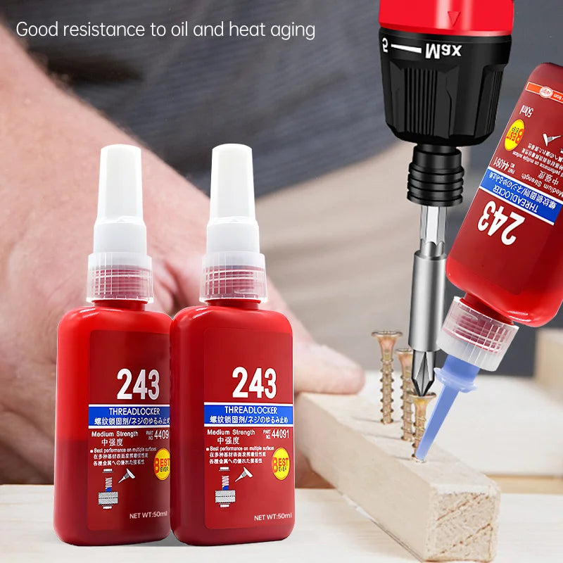 50ml Threadlocker Anaerobic Glue | Anti-Loose Screw Fastening Sealant additional angle