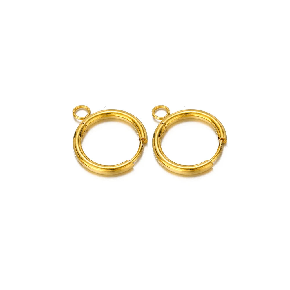 Stainless Steel Gold Earring Hooks with Ear Posts and Jump Rings | DIY Jewelry Making close-up view