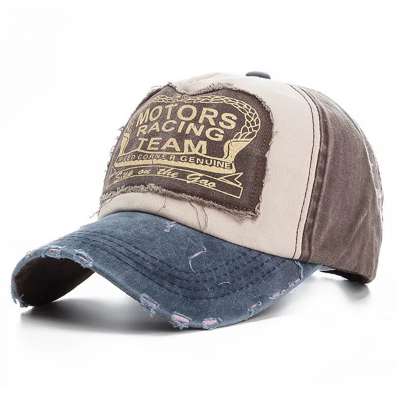 Washed Cotton Damage Finish Baseball Cap | Unisex Adjustable Snapback Hat for Vintage alternate view