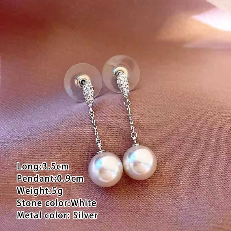 Elegant Drop Pearl Tassel Earrings | Fashion Jewelry for Women detail view