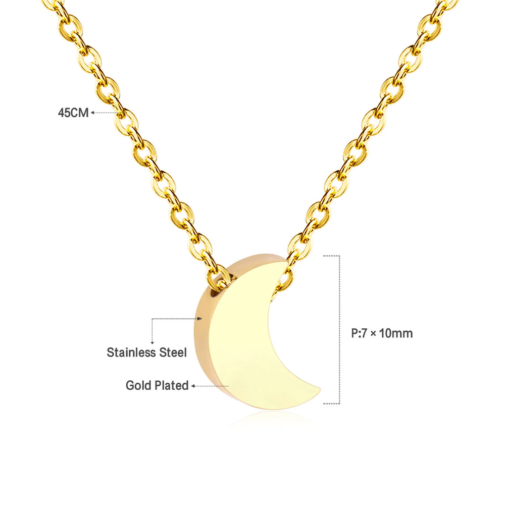 LUXUKISSKIDS Fashion Collier Simple Heart Girls Pendant Necklace Small Love Shape Stai close-up view