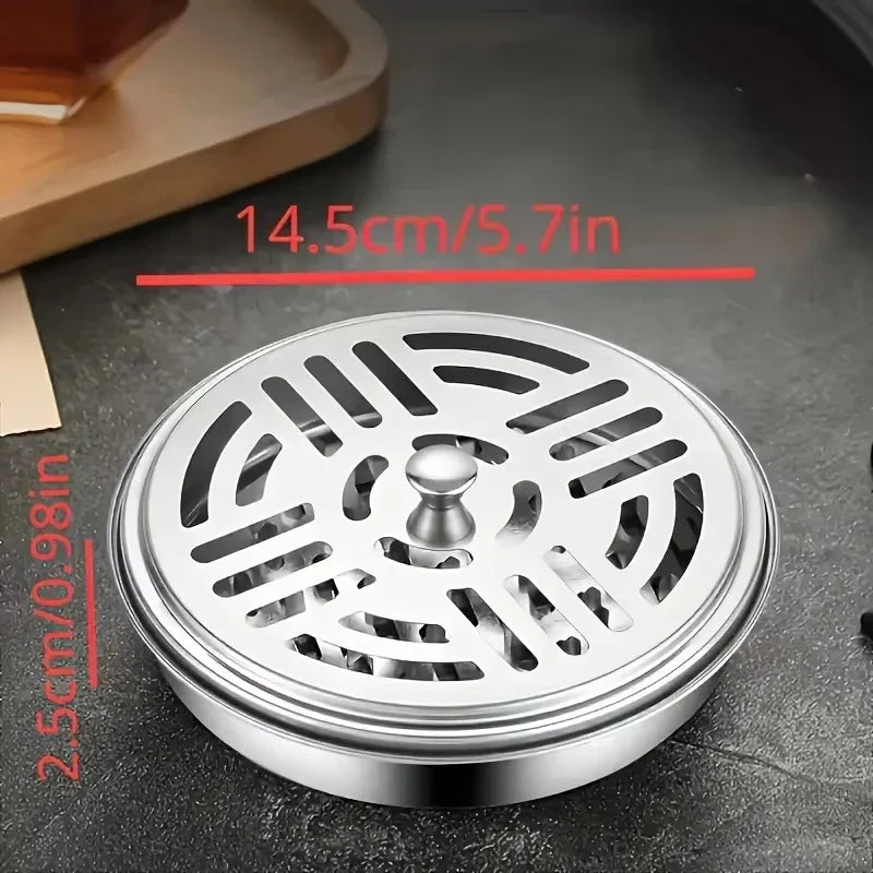 Stainless Steel Mosquito Coil Holder with Lid | Portable Outdoor Mosquito Repellent additional angle