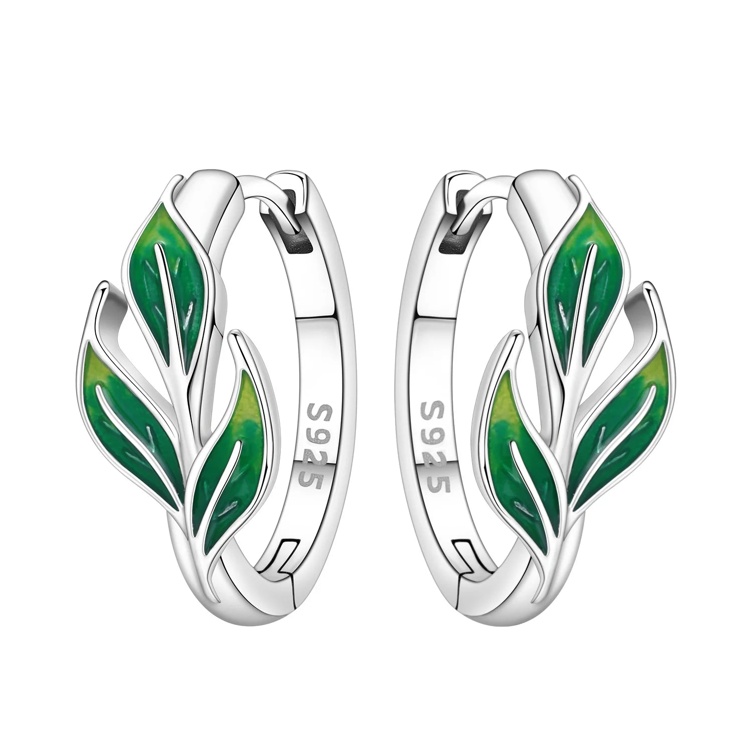 Orstarry Original 925 Sterling Silver Blue Iris Flower Earrings Women Hoop Earring An lifestyle view
