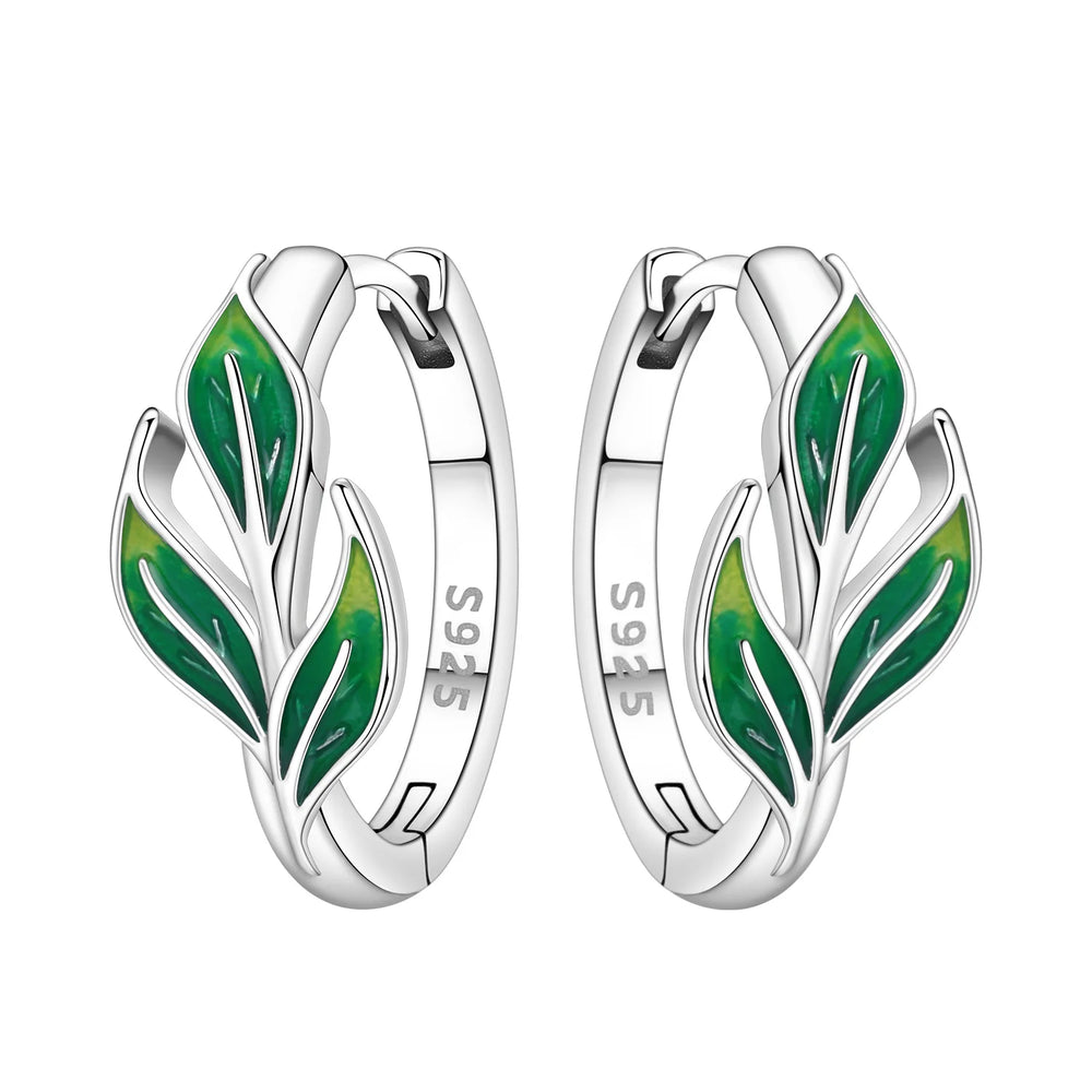 Orstarry Original 925 Sterling Silver Blue Iris Flower Earrings Women Hoop Earring An lifestyle view