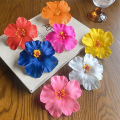 Egg Flower Hibiscus Hawaiian Headdress Dried Flower Hairpin Bangs Clip Duckbill Hair Clips Hair Accessories