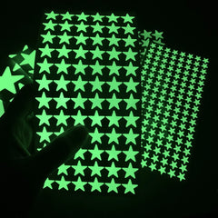 Glow In The Dark 3D Star Wall Stickers | Creative Luminous Room Decor close-up view