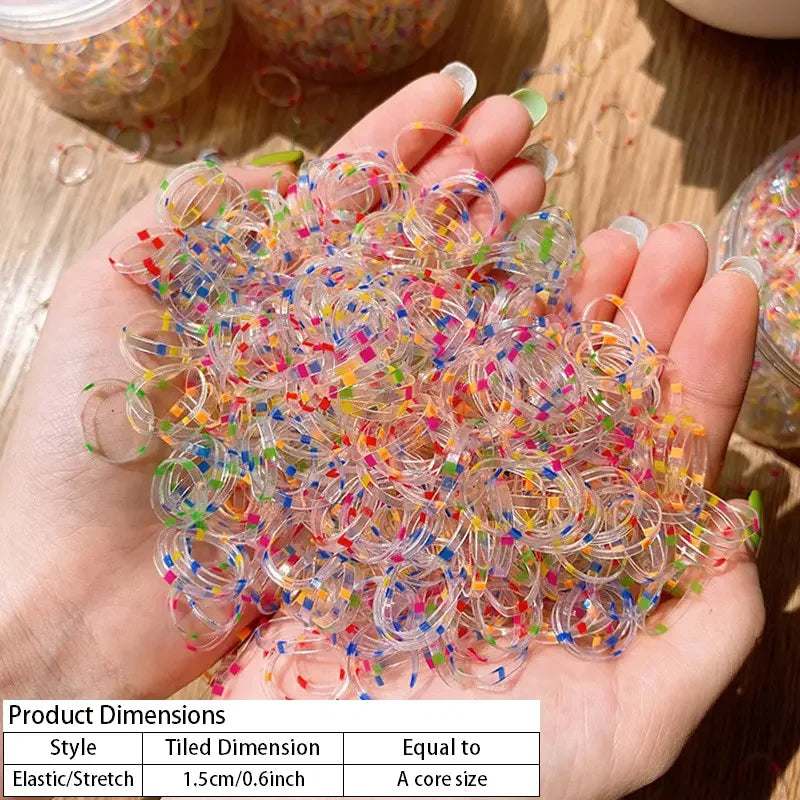 800 Pcs Girls Disposable Rubber Band Does Not Hurt Hair Small Childrens Scrunchies Hea close-up view