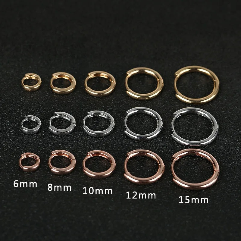 2pcs Fashion Hoop Earrings, Gold Color Tiny Cartilage Earrings Piercing Jewelry Trend lifestyle view