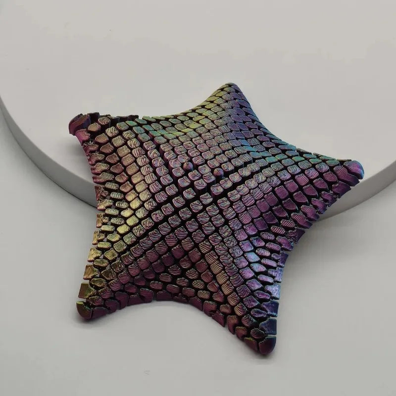 3D Printed Articulated Starfish Stress Relief Toy | Flexible Fidget Toy with Movable Joi detail view