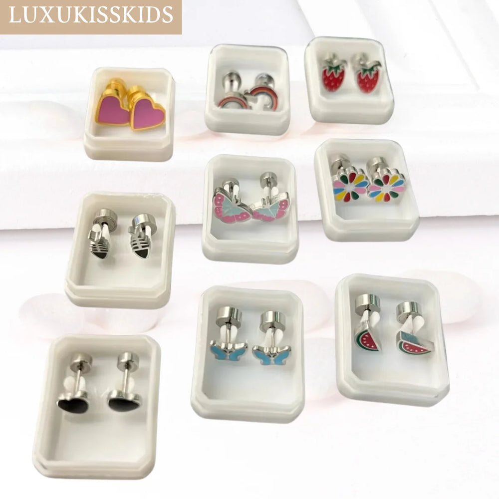 Cute Acrylic Animal Stud Earrings | Surgical Steel Hypoallergenic Earrings for Wome additional angle