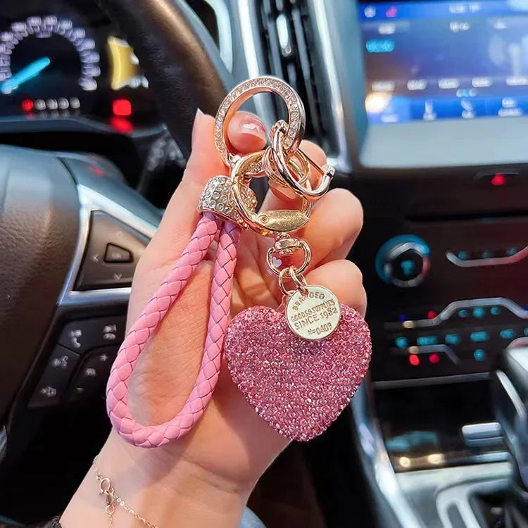 Leather Love Key Chain | Heart-Shaped Car Bag Pendant additional angle