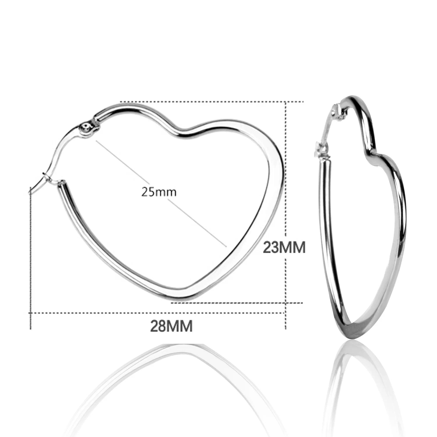 LUXUSTEEL Stainless Steel Hoop Earrings | Simple Geometric Shapes for Women alternate view