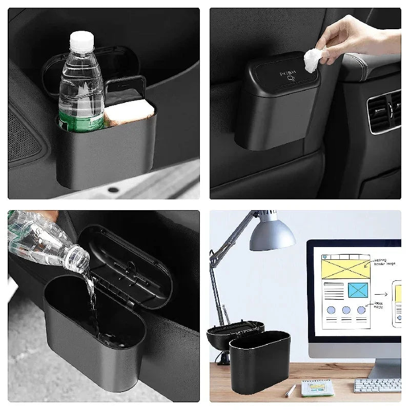 1/2/3Pcs Car Trash Can (with Lid) Contains 60 (300) Garbage Bags, Small Car Trash Can alternate view