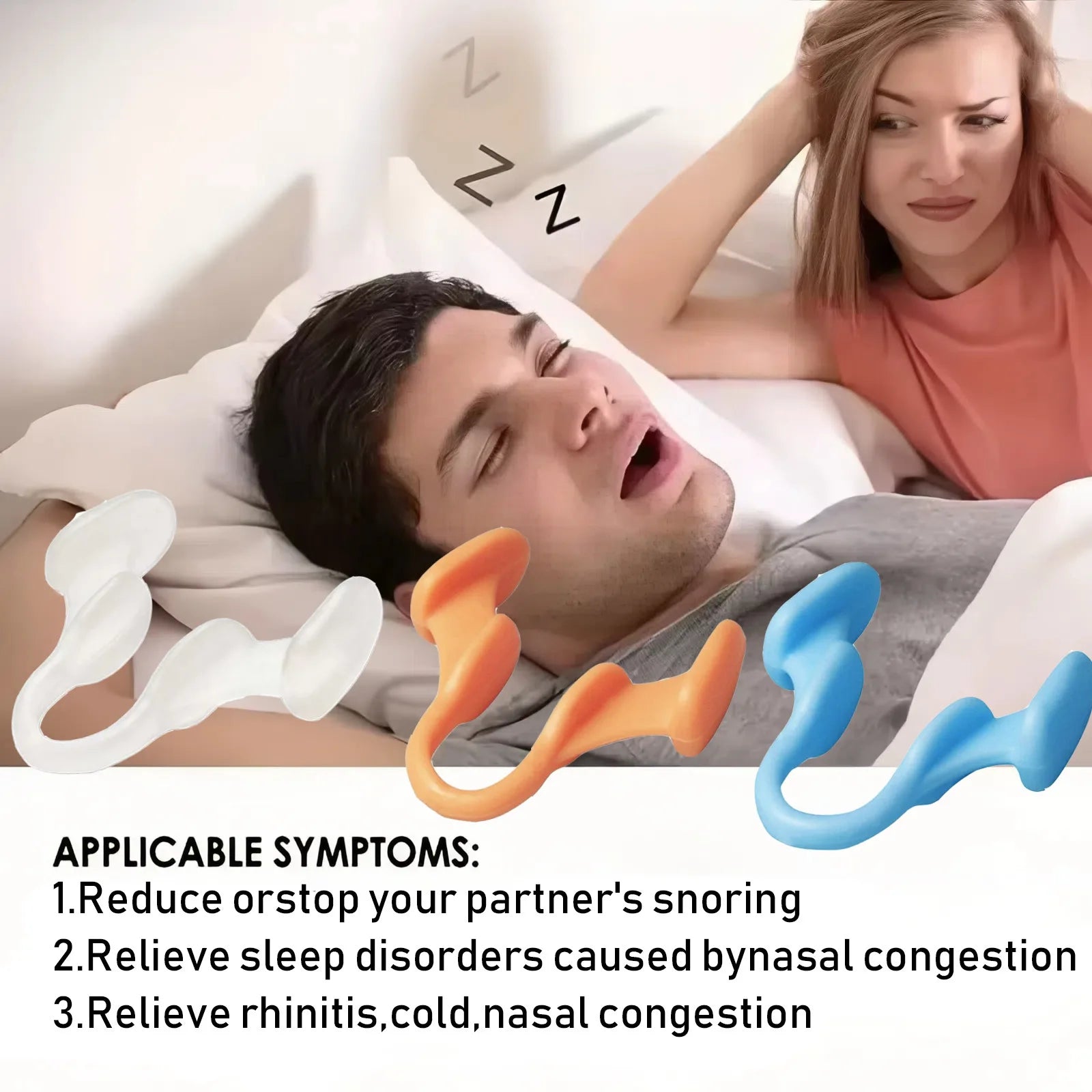 Anti Snoring Nose Clip | Silicone Snoring Prevention Device for Better Sleep lifestyle view