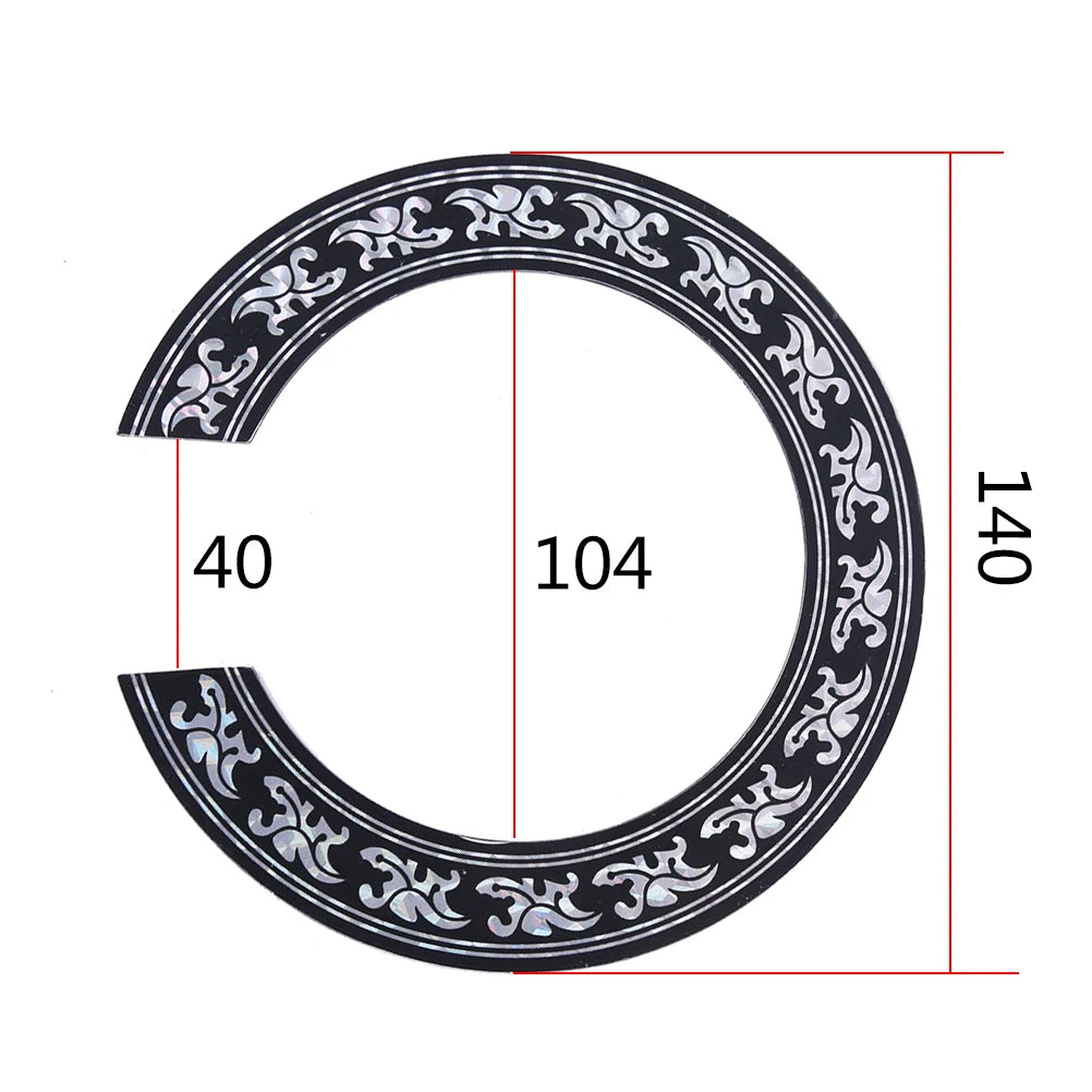 104mm 94mm Inch Size Hard PVC Guitar Circle Sound Hole Rosette Inlay detail view