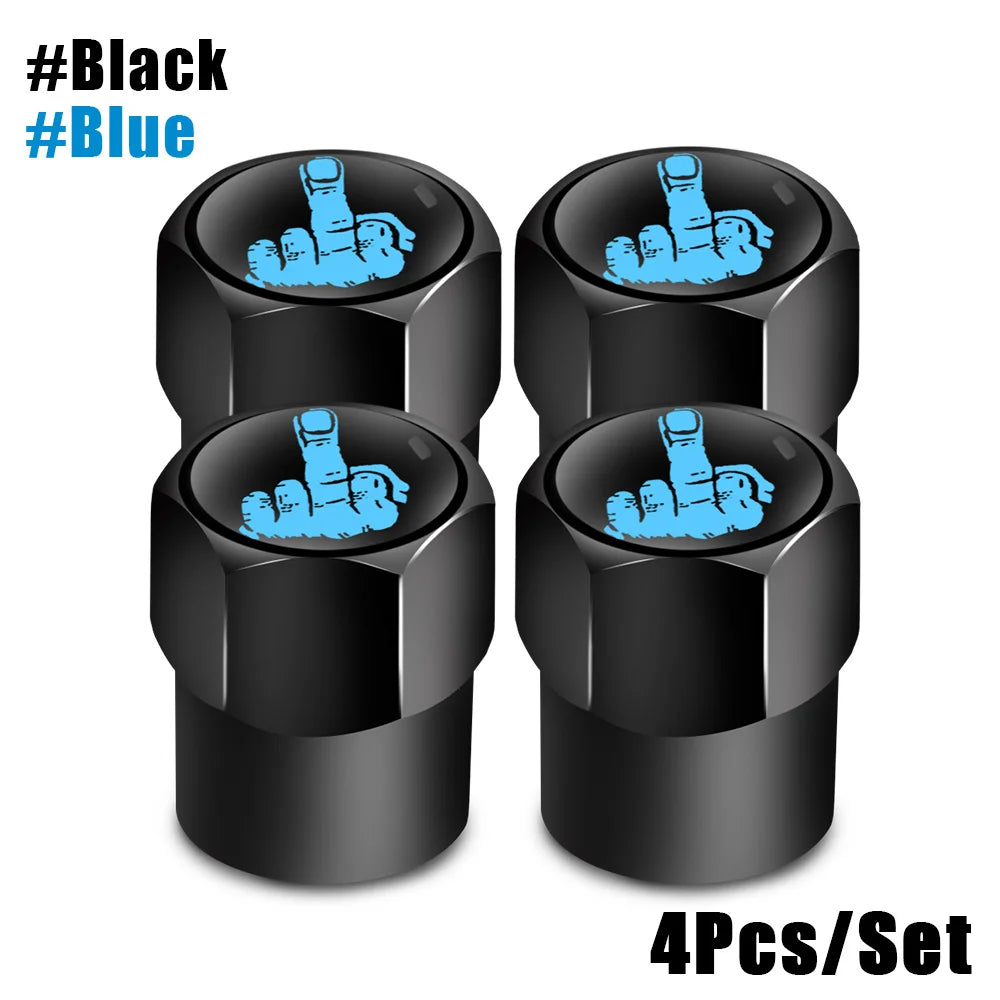Red Skull Logo Valve Caps 4 Pcs Aluminum Alloy Tire Stem Covers alternate view