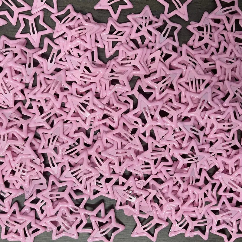 KYDZSW 10Pcs Children Cute Colors Geometric Stars Ornament Hair Clips Girls Lovely Swe close-up view