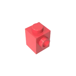 Gobricks GDS-635 BRICK 1X1 W. 1 KNOB | Single Side Bump Building Block Compatible with L detail view