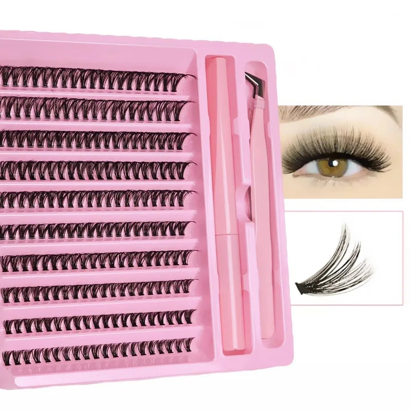 DIY Lash Extension Kit 200pcs Self Grafting D Curling False Eyelash Clusters With Bon alternate view