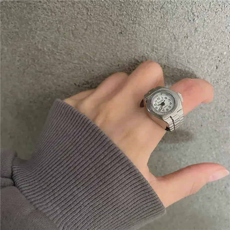 Retro Roman Vintage Punk Finger Watch Ring