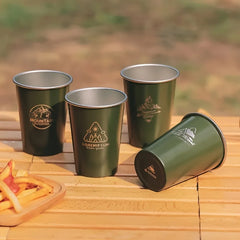 350ml Stainless Steel Beer Mug Outdoor Camping Beer Coffee Cup Milk Mug Hiking Picnic BBQ Portable W