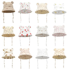 Muslin Baby Sun Hat for Toddlers | 100% Cotton Cartoon Kids Cap detail view