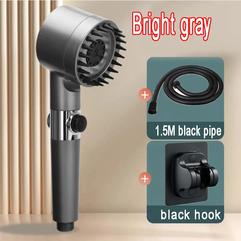 4 Modes Shower Head High Pressure Showerhead One-Key Stop Water Massage Shower Head additional angle