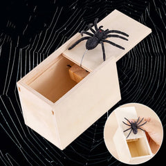 Trick Spider Funny Scare Box Wooden Hidden Box Quality Prank Wooden Scare Box Fun Game close-up view